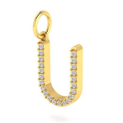 U alphabet moissanite charm