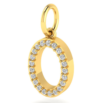 O alphabet moissanite charm