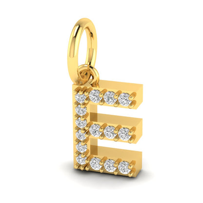 E alphabet moissanite charm