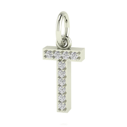 T alphabet moissanite charm