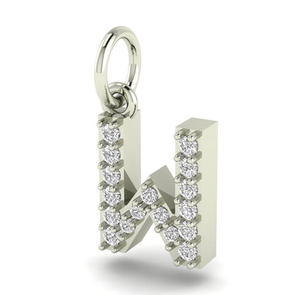 W alphabet moissanite charm