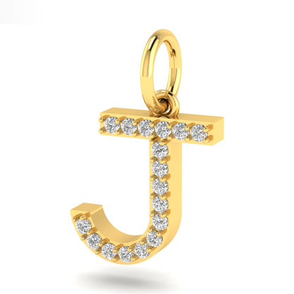 J alphabet moissanite charm