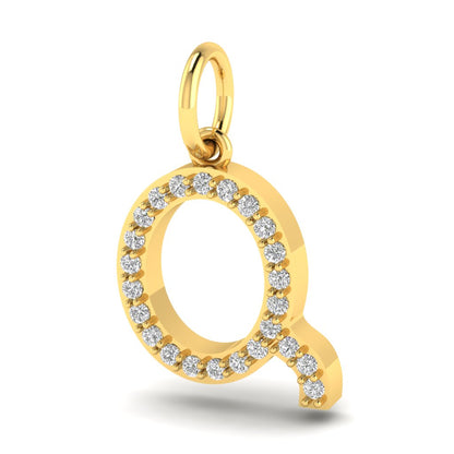 Q alphabet moissanite charm