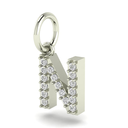 N alphabet moissanite charm