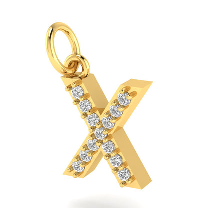 X alphabet moissanite charm