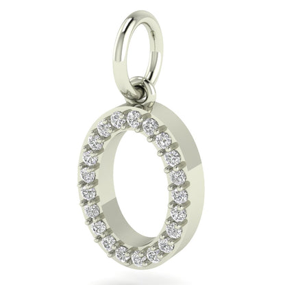 O alphabet moissanite charm