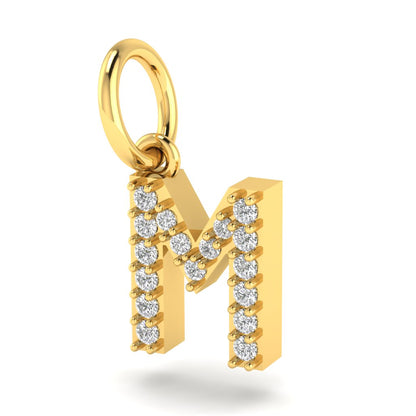 M alphabet moissanite charm
