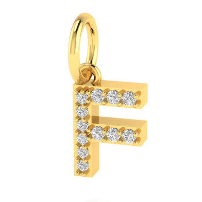 F alphabet moissanite charm