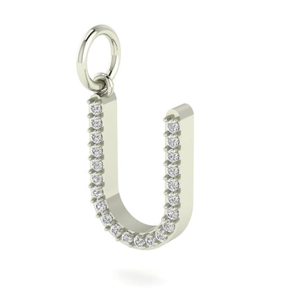 U alphabet moissanite charm
