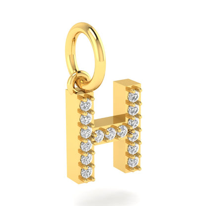 H alphabet moissanite charm