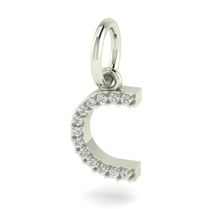 C alphabet moissanite charm