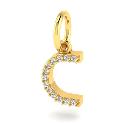 C alphabet moissanite charm