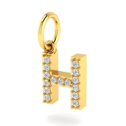 H alphabet moissanite charm