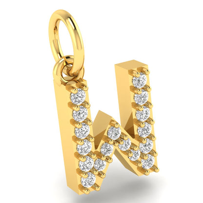 W alphabet moissanite charm