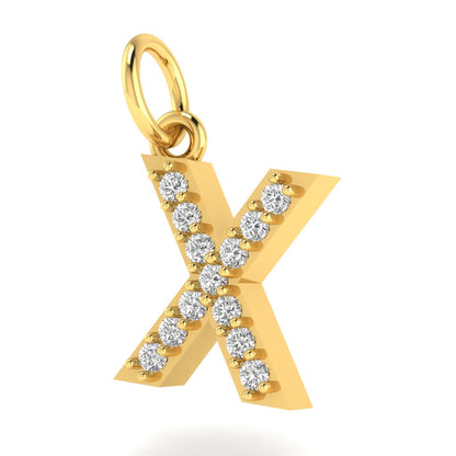 X alphabet moissanite charm