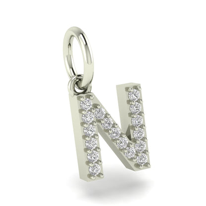 N alphabet moissanite charm