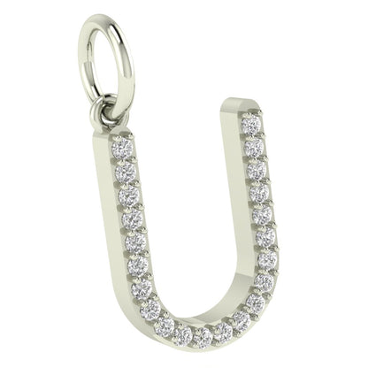 U alphabet moissanite charm
