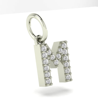 M alphabet moissanite charm