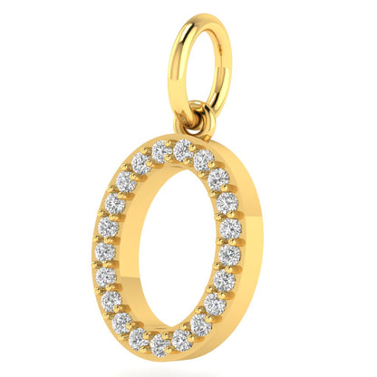 O alphabet moissanite charm