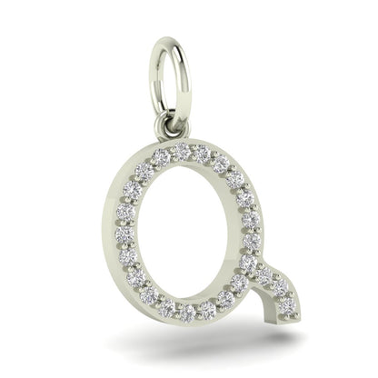 Q alphabet moissanite charm