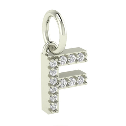F alphabet moissanite charm
