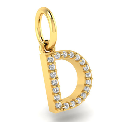 D alphabet moissanite charm