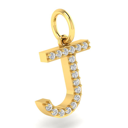 J alphabet moissanite charm