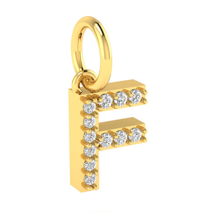 F alphabet moissanite charm