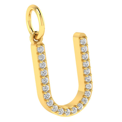 U alphabet moissanite charm