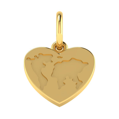 Heart map charm