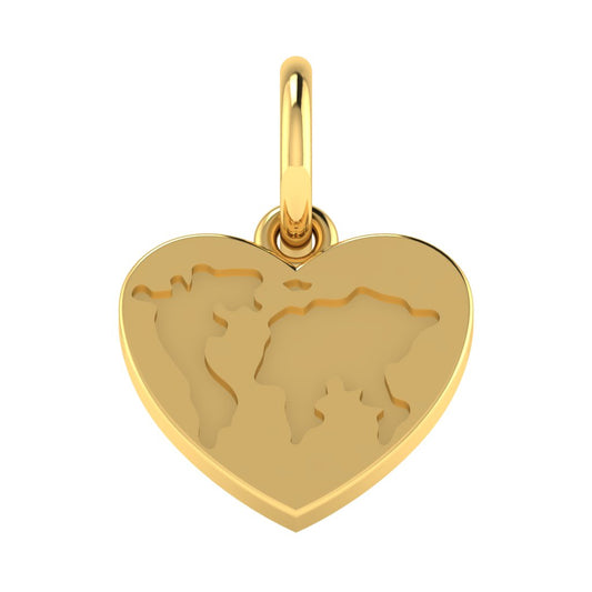 Heart map charm