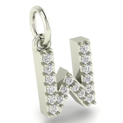 W alphabet moissanite charm