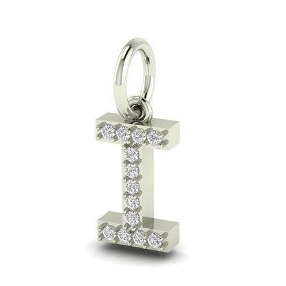 I alphabet moissanite charm
