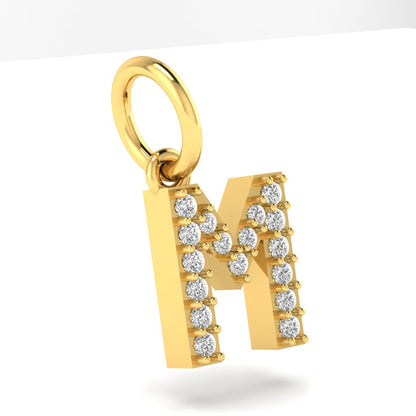 M alphabet moissanite charm
