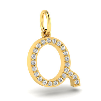 Q alphabet moissanite charm