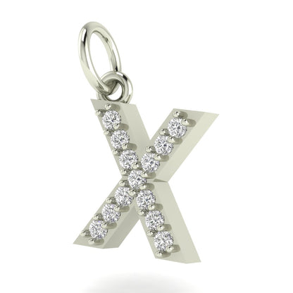 X alphabet moissanite charm