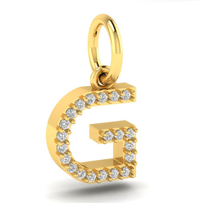 G alphabet moissanite charm