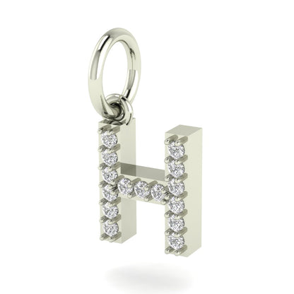 H alphabet moissanite charm