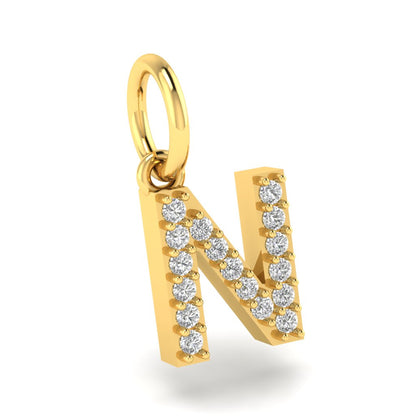 N alphabet moissanite charm