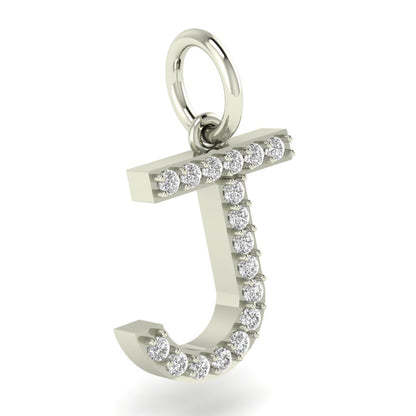 J alphabet moissanite charm