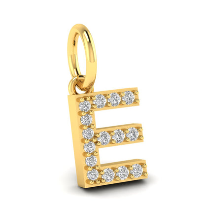 E alphabet moissanite charm