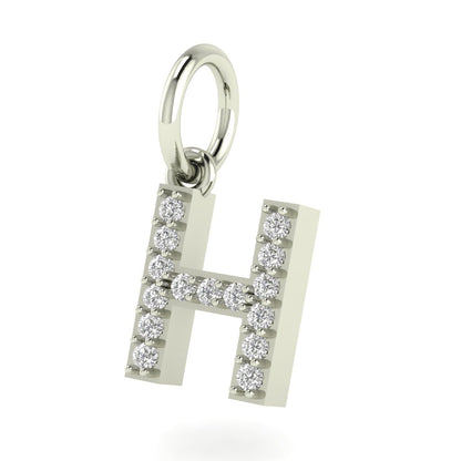 H alphabet moissanite charm