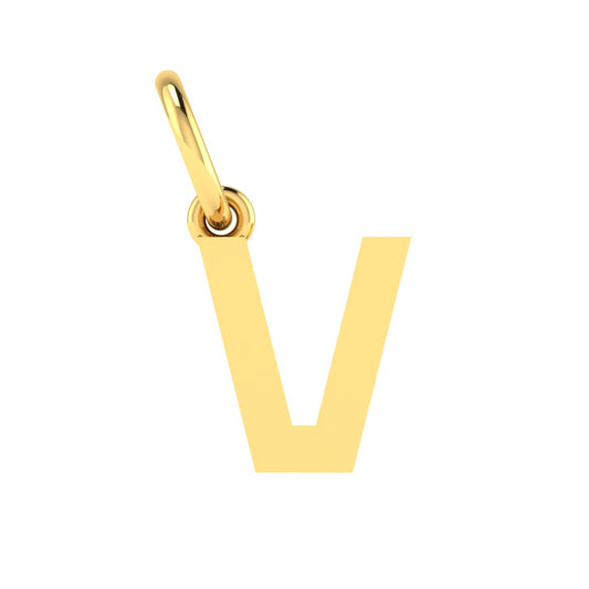 V Alphabet Charm