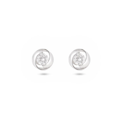Rosebud Moissanite Solitaire Earrings