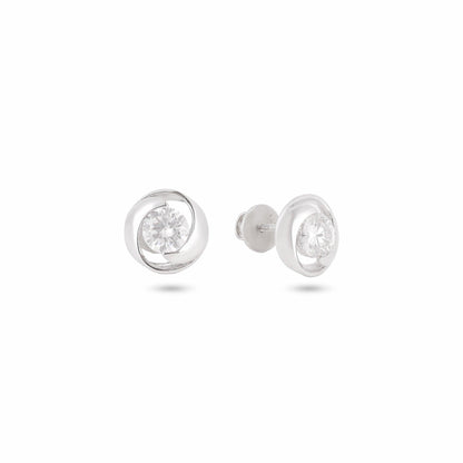 Rosebud Moissanite Solitaire Earrings