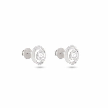 Rosebud Moissanite Solitaire Earrings