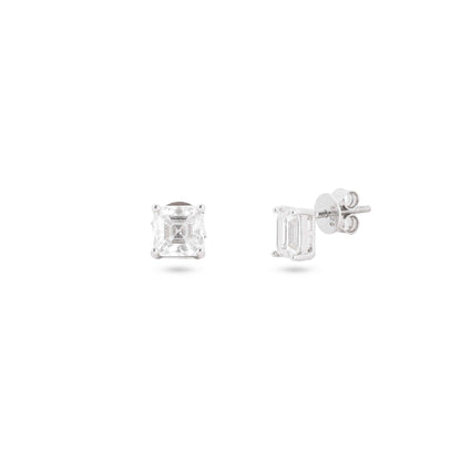 Princess Cut Moissanite Studs