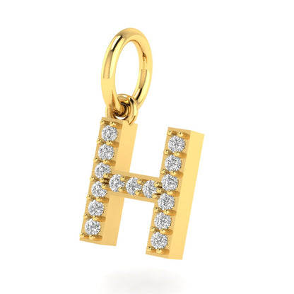 H alphabet moissanite charm