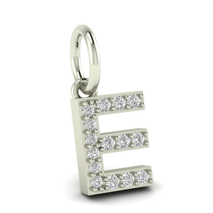 E alphabet moissanite charm