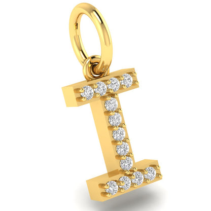I alphabet moissanite charm